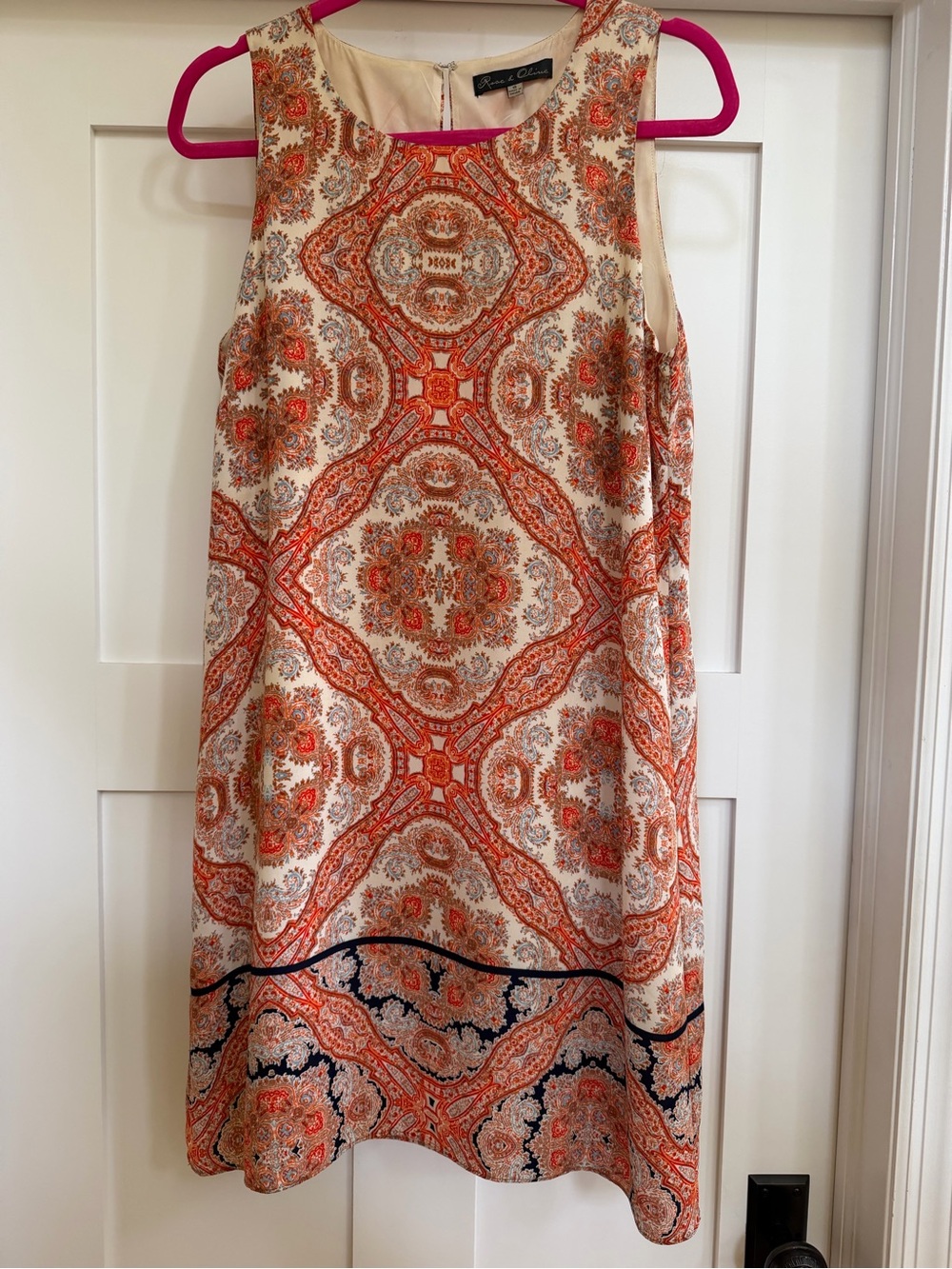Rose and Olive Paisley shift dress.